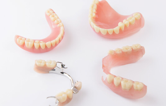 various dentures on a table