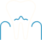 Animated tooth within receding gum tissue