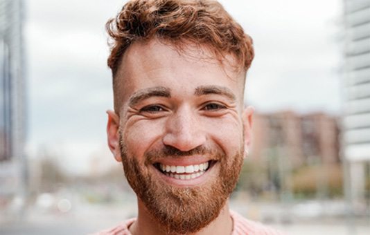 closeup of a person smiling