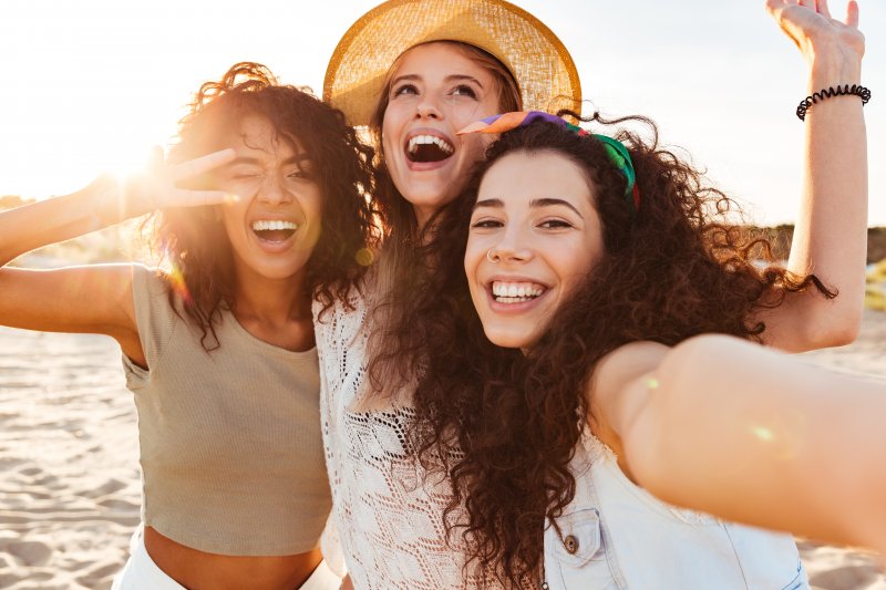 Girls having fun on summer vacation